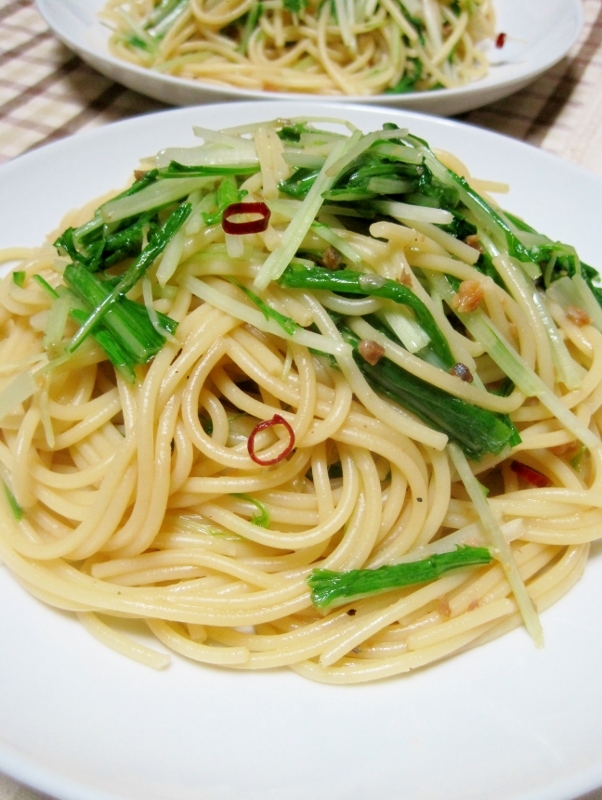水菜 アンチョビ ピリうまパスタ レシピ 作り方 By ｙａｍａｔ 楽天レシピ