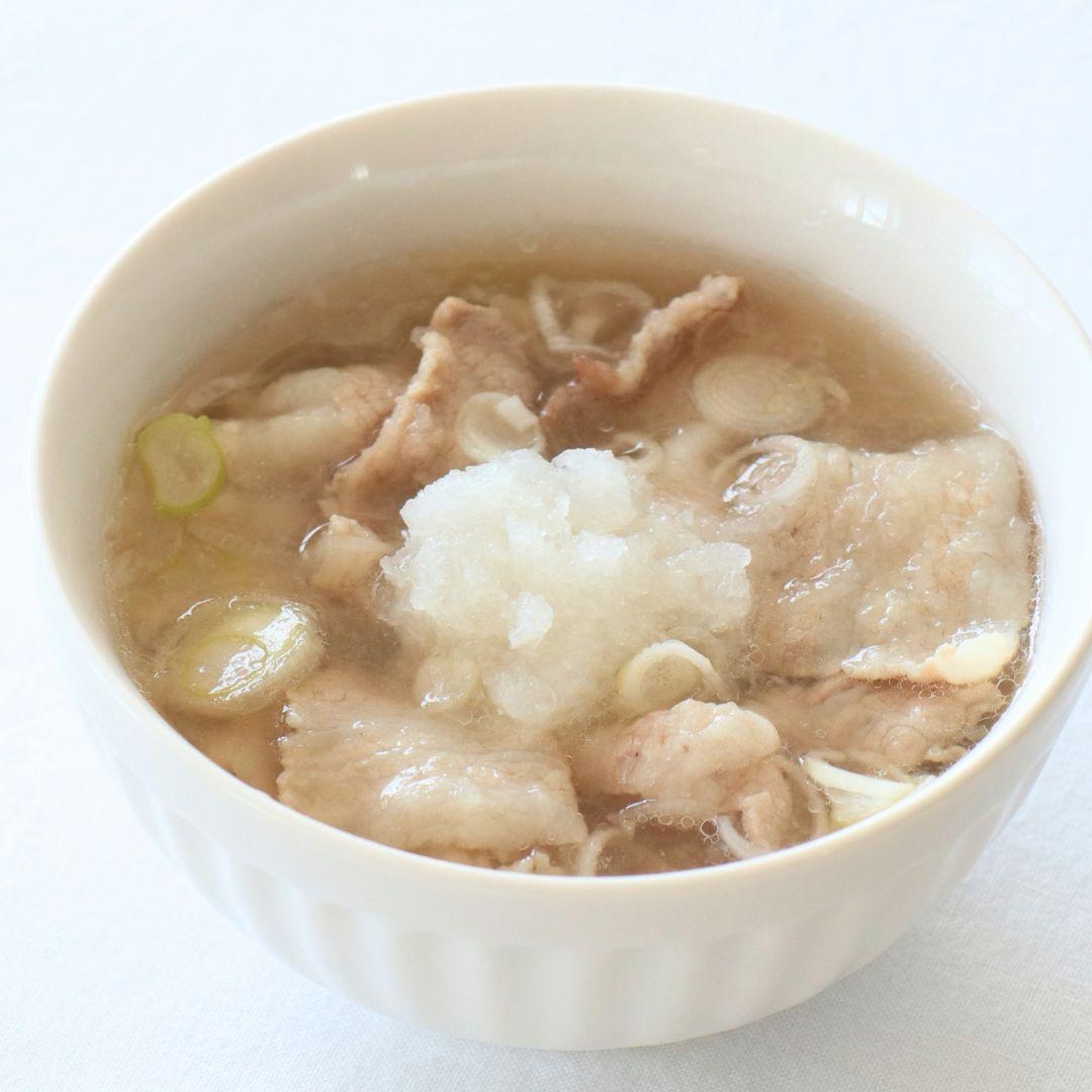 子ども喜ぶ！豚肉のみぞれスープ