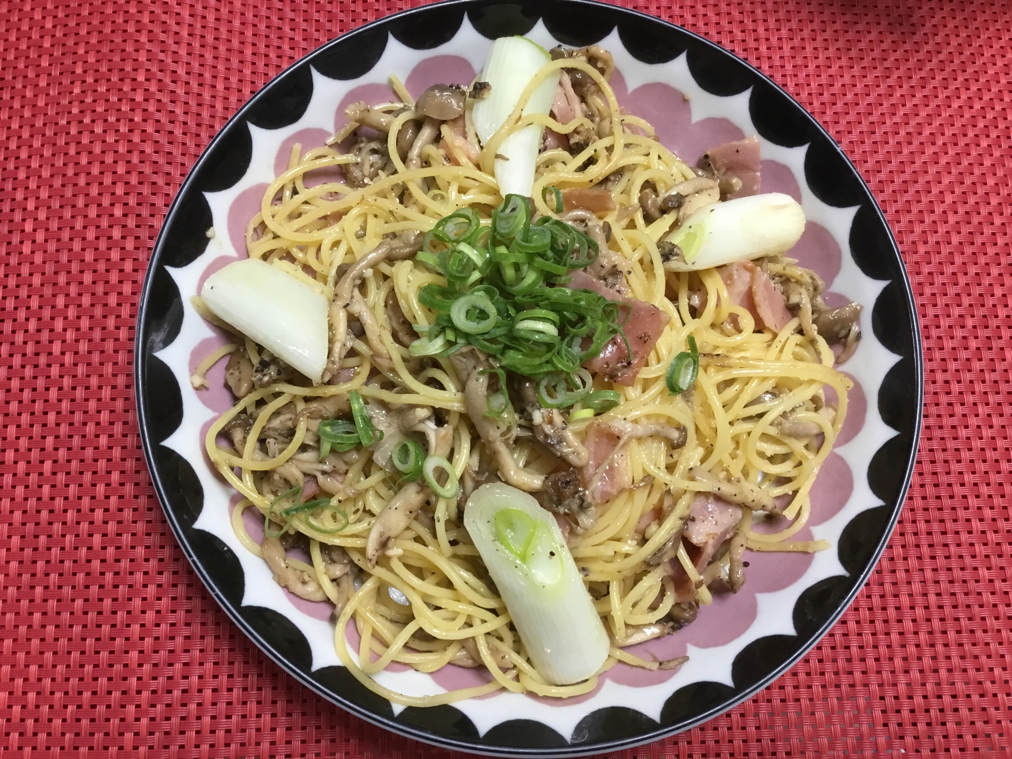 長ネギと明太子パスタ