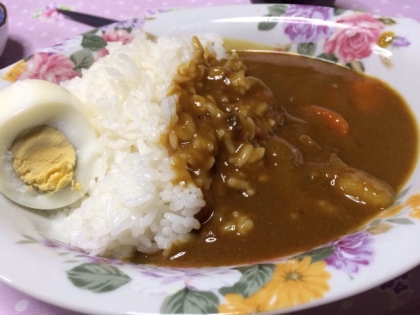 ゆで卵の節約☆カレーライス(*^^*)