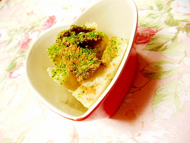オオバコ入りおから餅ｄｅ❤粒餡と生姜シナモン青海苔