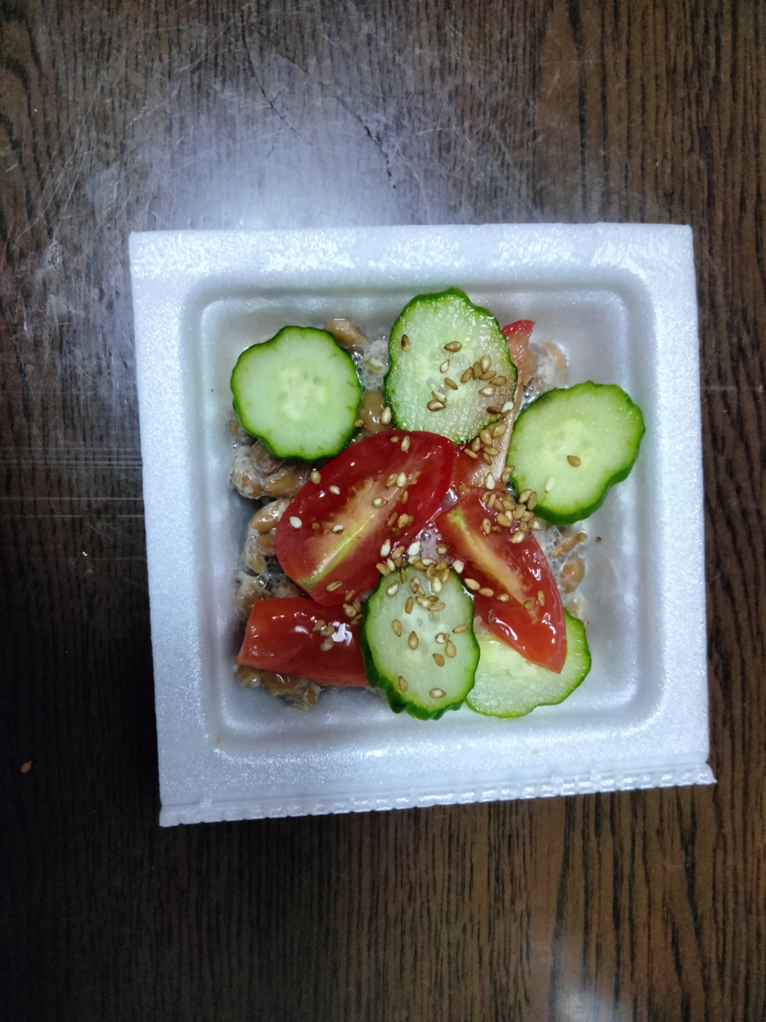 納豆アレンジ ミニトマト&きゅうり