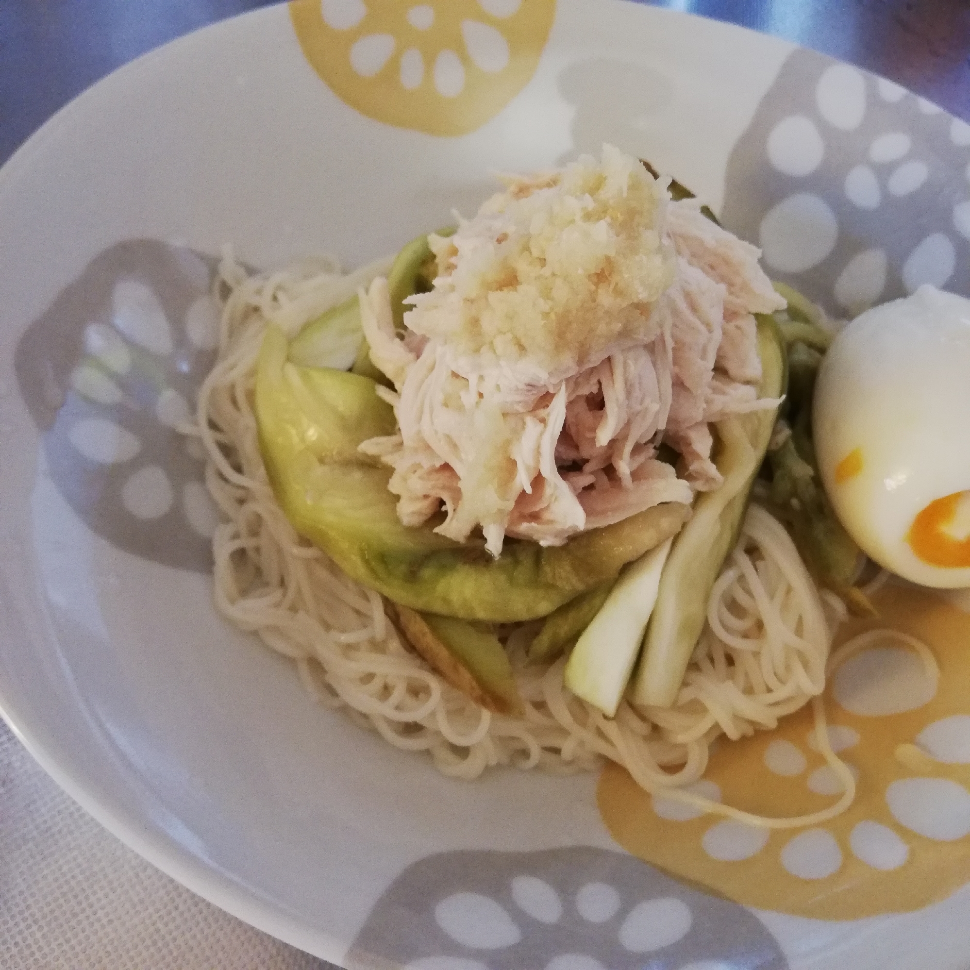 白なすとささみのそうめん