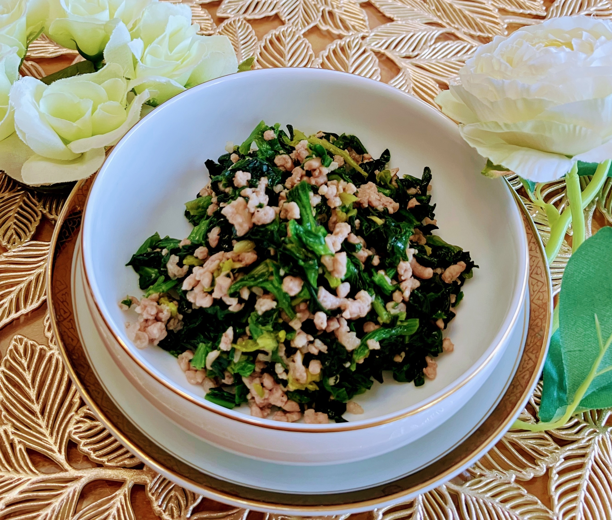 〜ほうれん草と豚ひき肉の炒め物〜