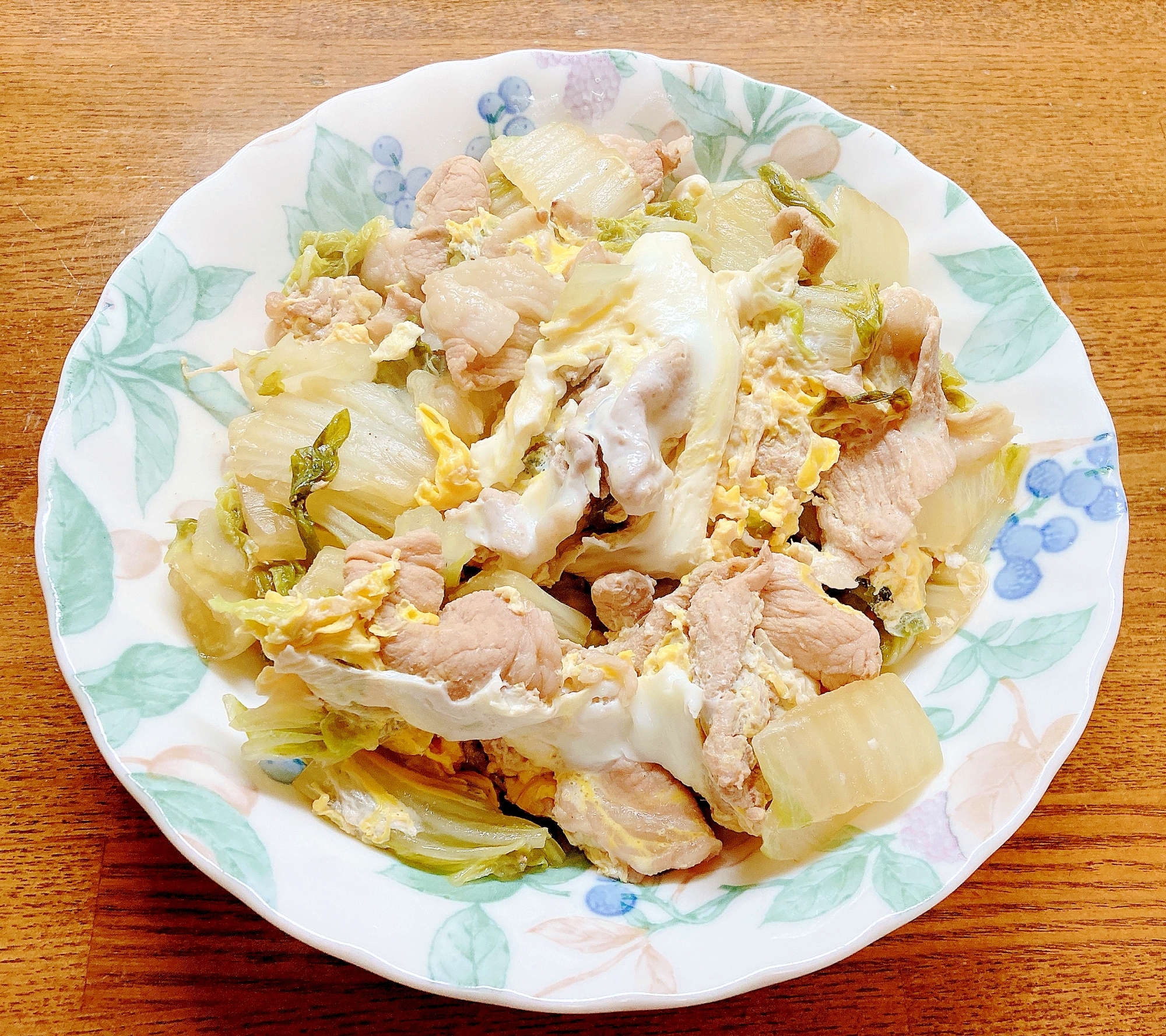 白菜と豚肉の卵とじ煮
