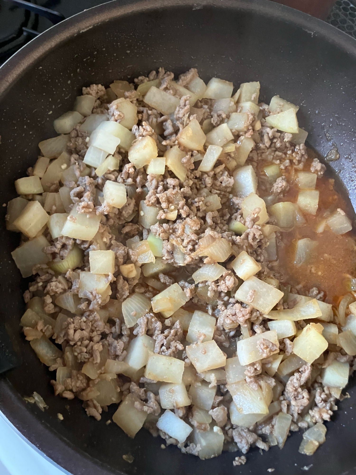 大根とかぶと玉ねぎのキーマカレー