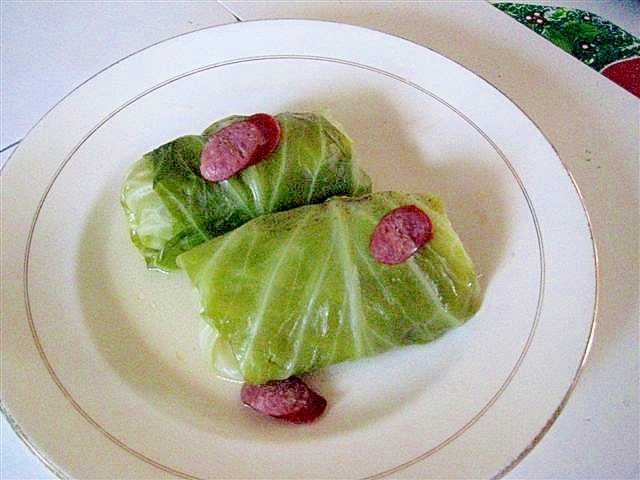 残り野菜利用でロールキャベツ