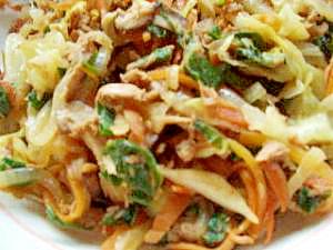 野菜たっぷりシーチキンの五目野菜炒め