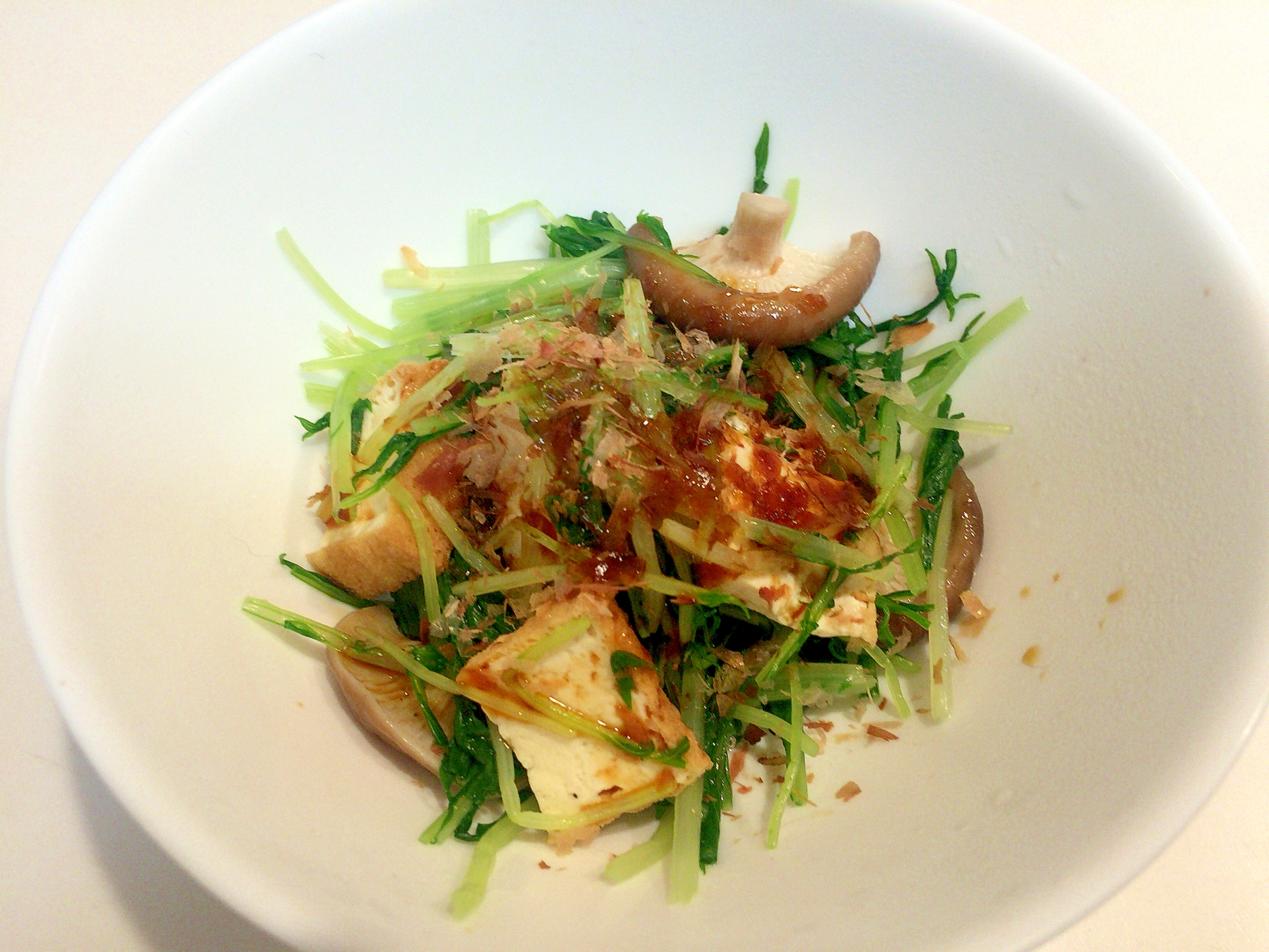 簡単ひとしな☆水菜と椎茸と厚揚げの和え物