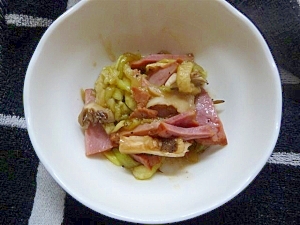 焼豚（惣菜）と茄子のササッと炒め