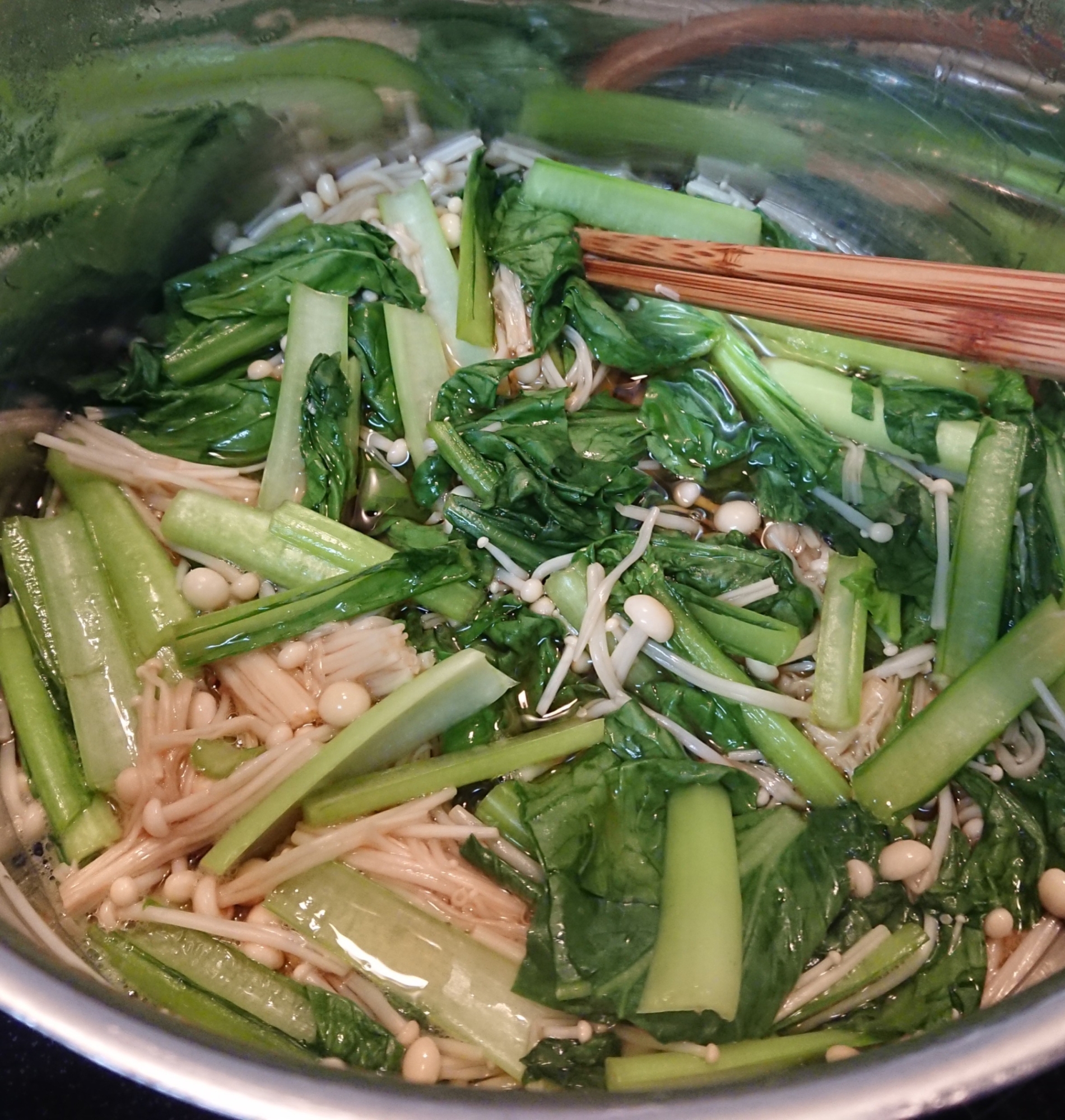 小松菜とエノキの煮浸し