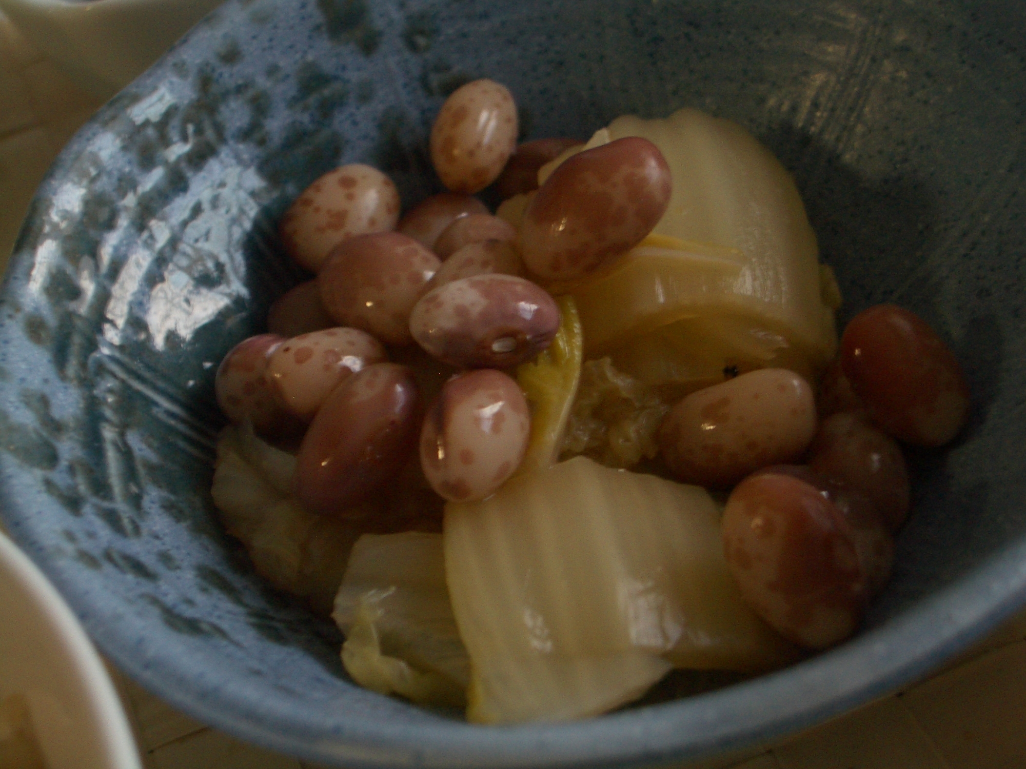 白菜とうずら豆の煮物