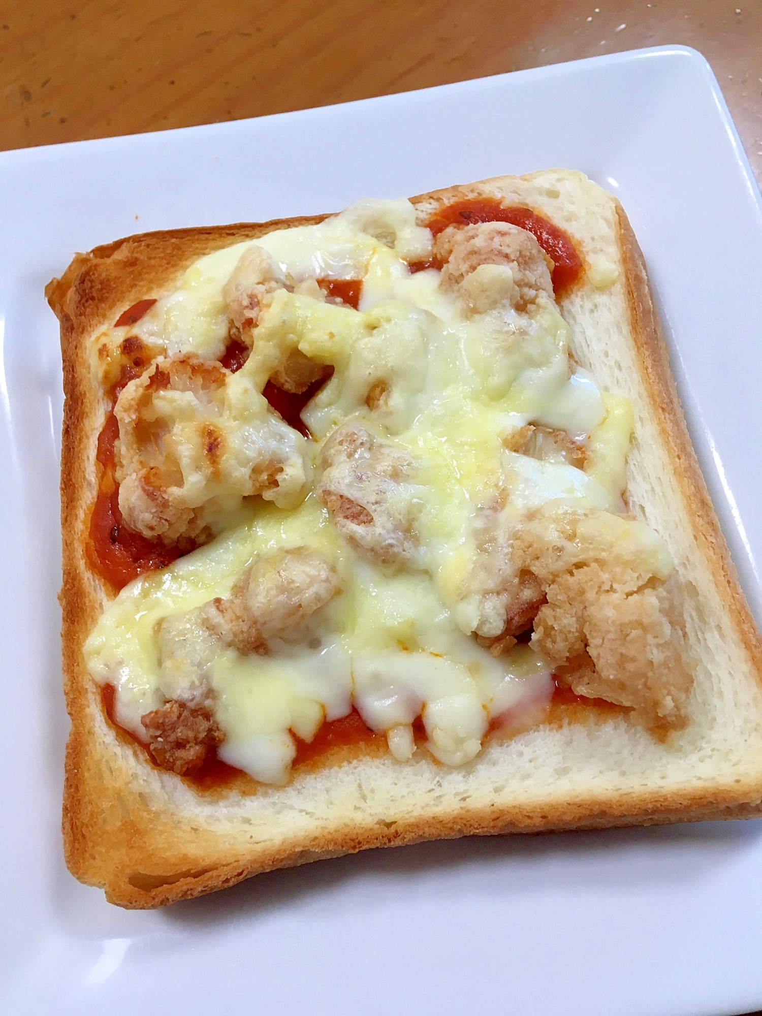 冷凍唐揚げdeピザトースト レシピ・作り方 by 健康オタク - 楽天