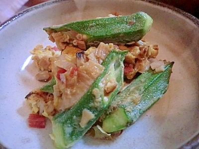 副菜に！夏野菜使いきり！オクラの卵とじ