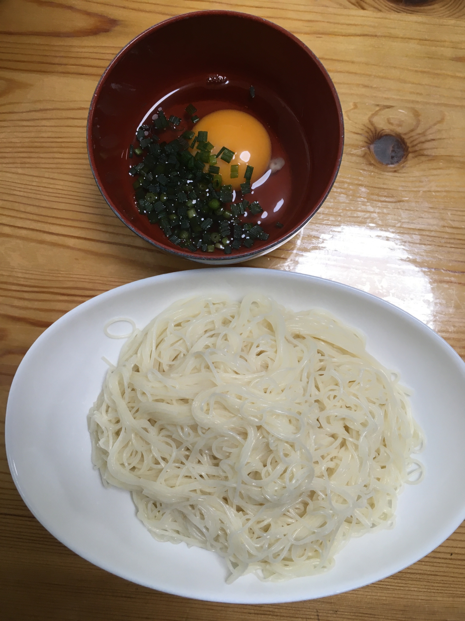 簡単！！　卵つけ素麺！！！