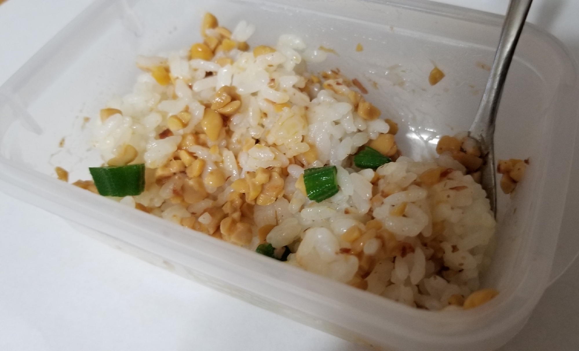 幼児食初期☆玉葱、オクラ、納豆混ぜご飯