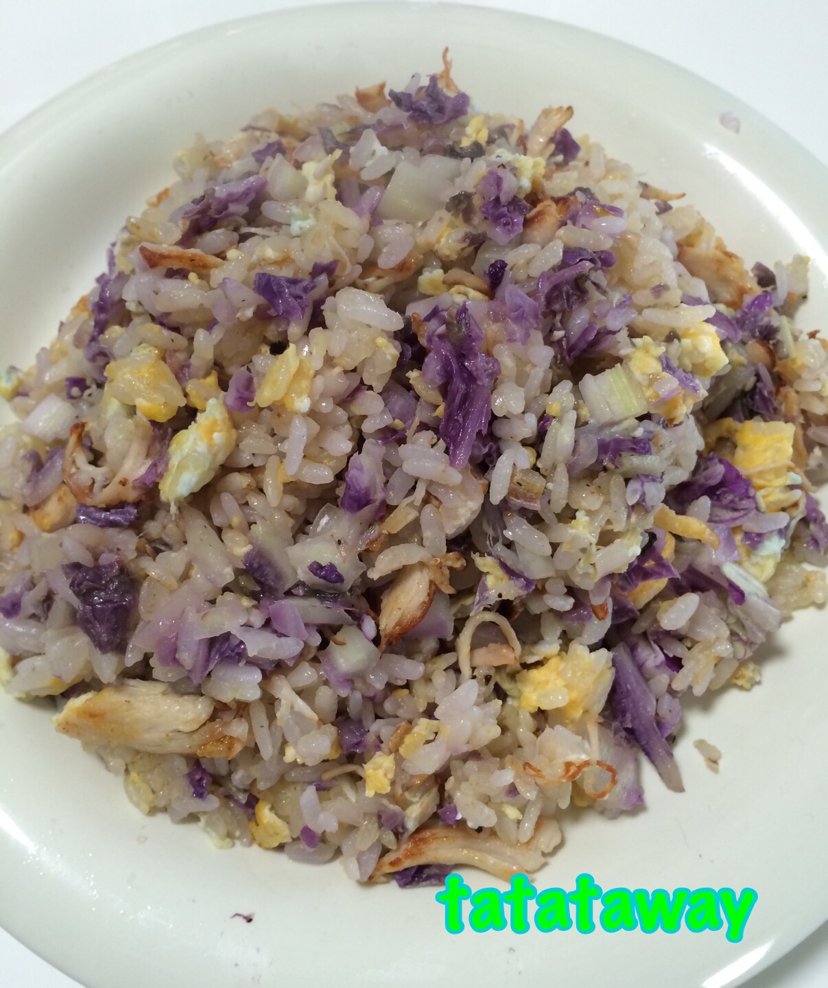 紫白菜の炒飯