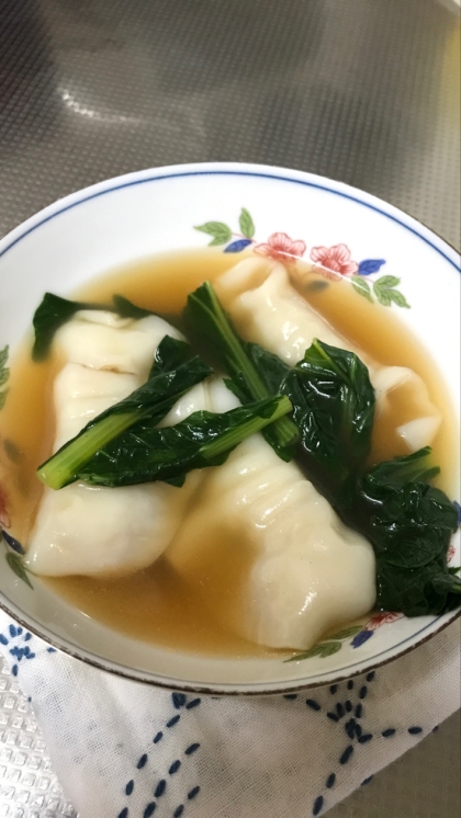 小松菜と水餃子のスープ