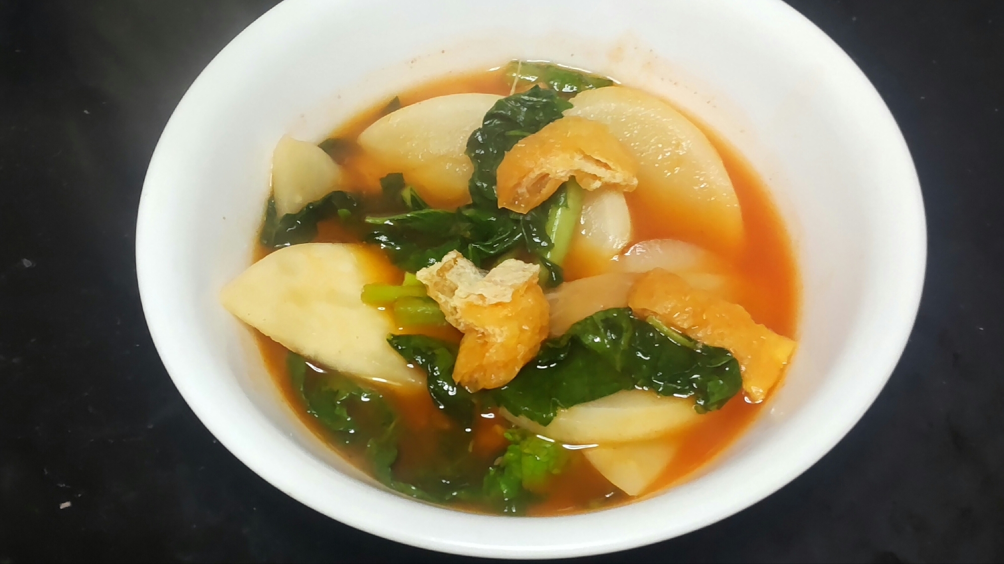 かぶと油揚げのケチャップ煮