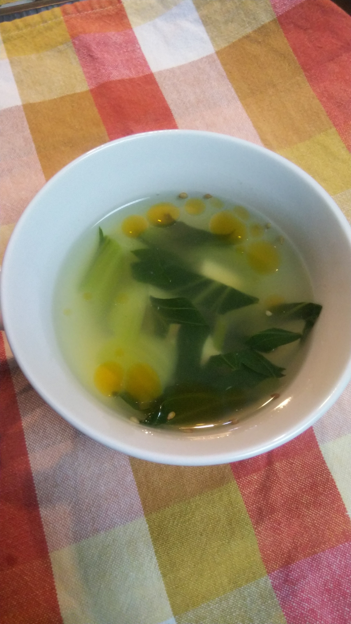 ピリ辛☆豆腐とチンゲン菜のスープ