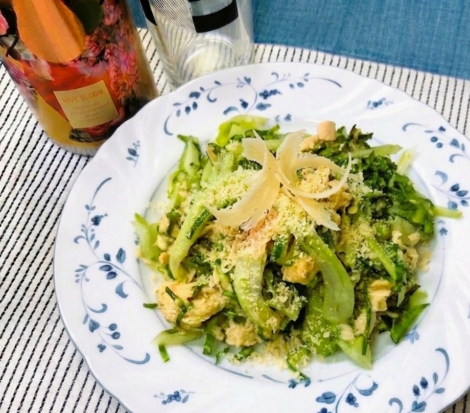 削りパルメザンで！生青梗菜とツナのレモンオイル仕立