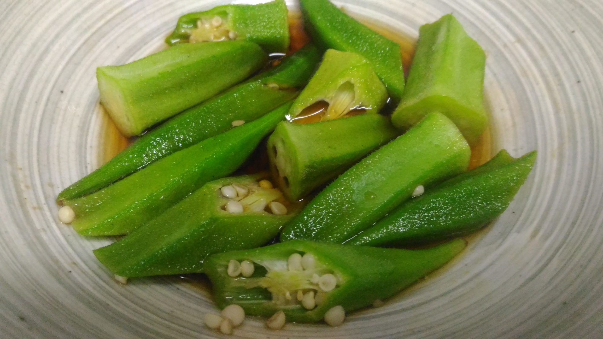 レンジで簡単　オクラの煮浸し