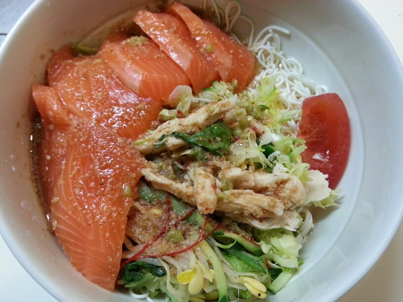 豆腐そうめんで作るヘルシーサラダ麺 レシピ 作り方 By Tamooon 楽天レシピ