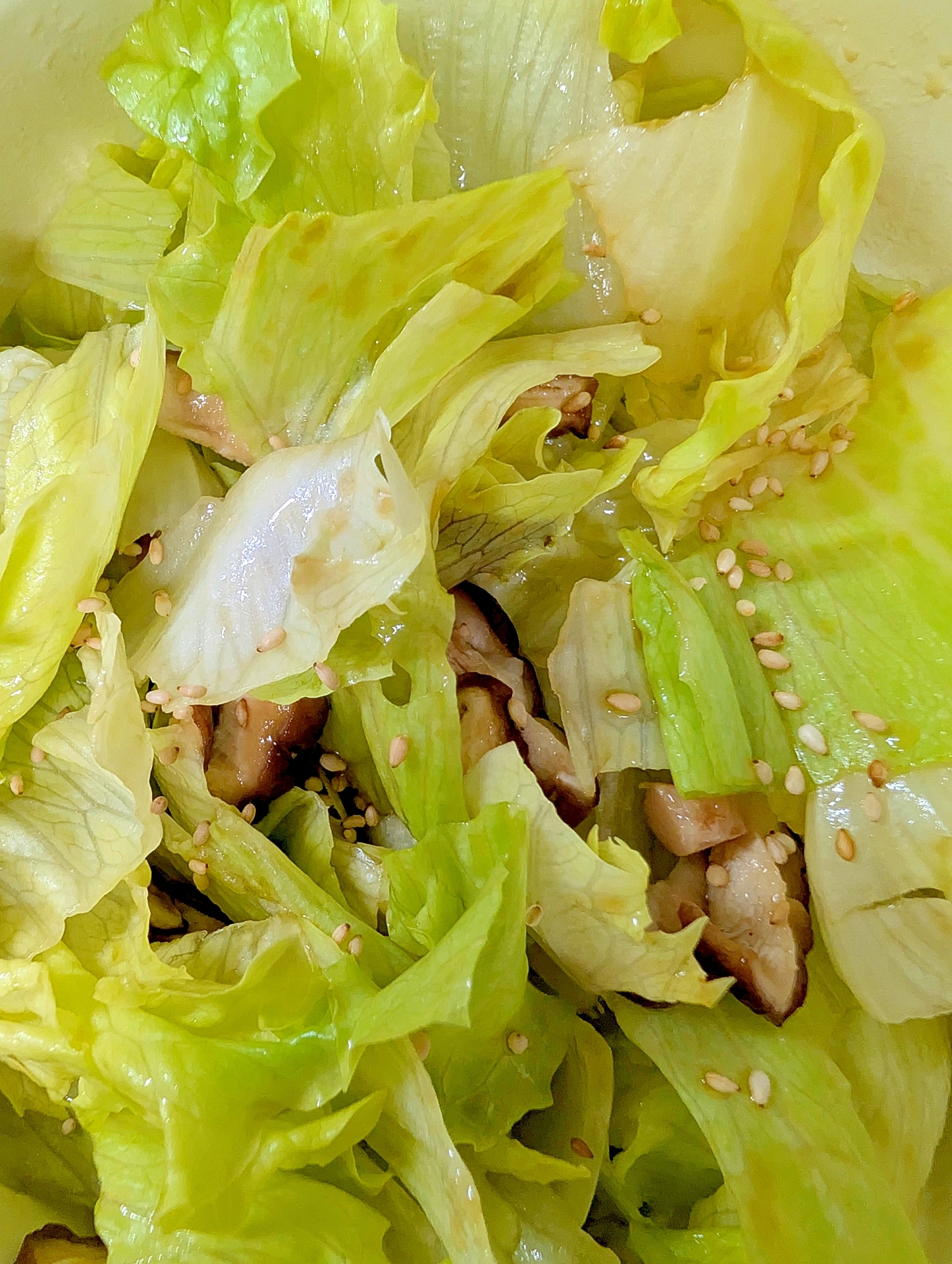 レタスと生椎茸の中華風サラダ