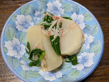 白だしで☆カブとカニカマのあっさりとろみ煮