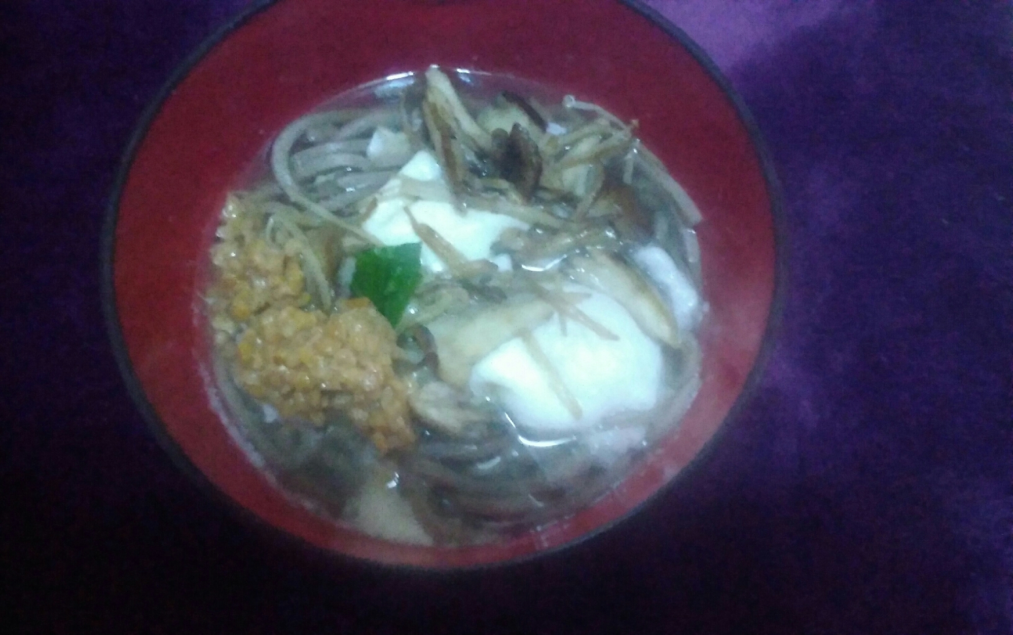 納豆豆腐乗せ蕎麦