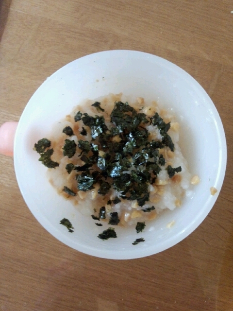 離乳食☆後期☆　海苔入り納豆ご飯