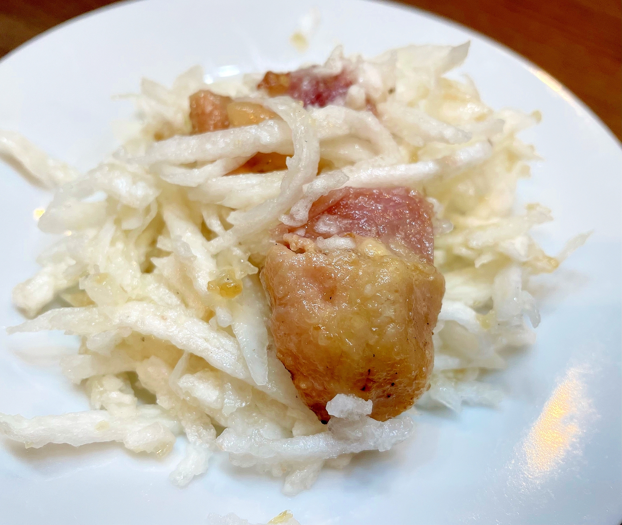 山芋と焼き鳥缶の和え物