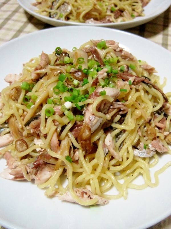 秋味☆秋刀魚ときのこの塩焼きそば