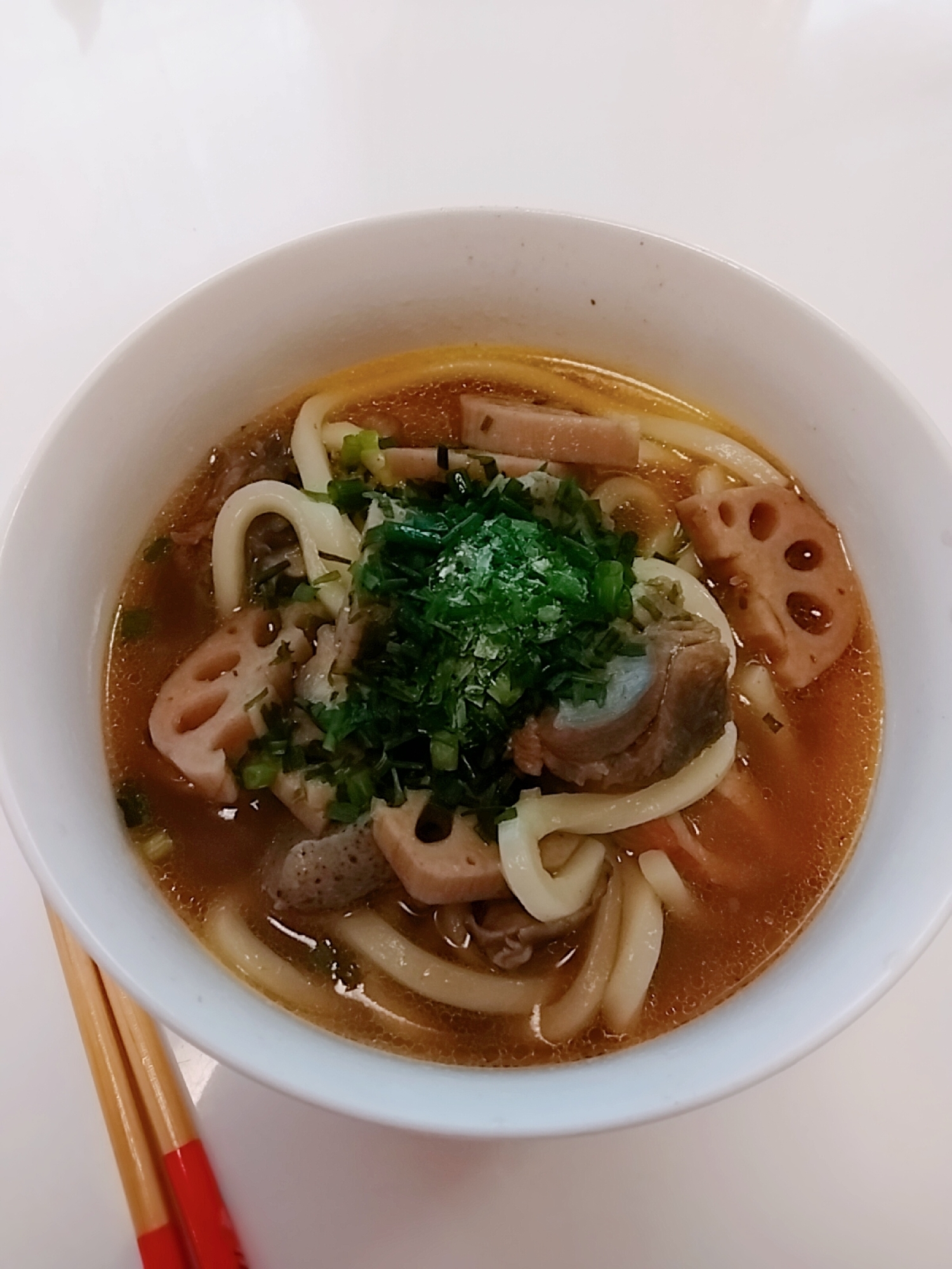 筑前煮でしっぽくうどん