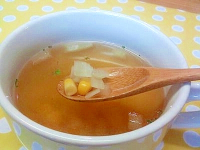 玉ねぎ＆コーンのスープ