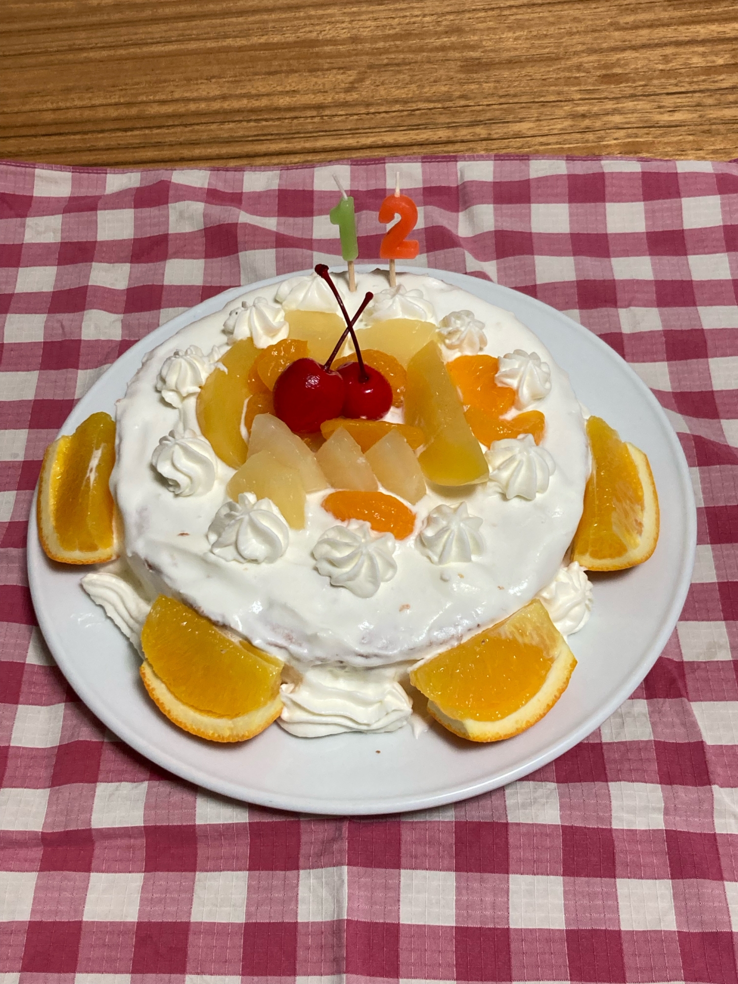 うちのおやつ　ケーキ　生デコ　シフォンケーキ