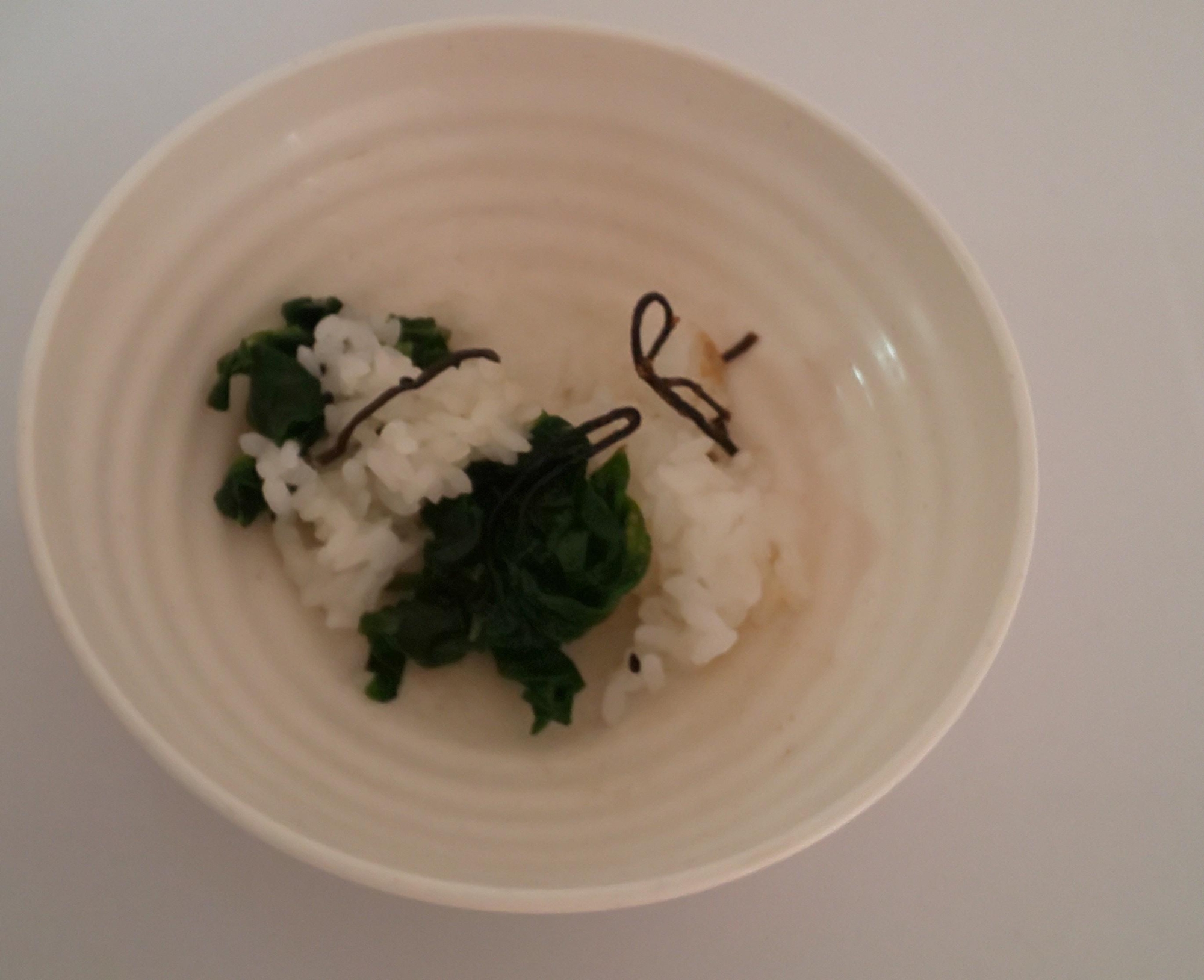 ほうれん草と塩昆布の混ぜご飯