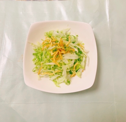 簡単おつまみ♡キャベツと0秒チキンラーメンのサラダ