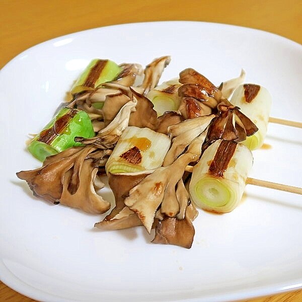レンジとフライパンで ねぎま 葱と舞茸の串焼き レシピ 作り方 By Si Ze2k 楽天レシピ