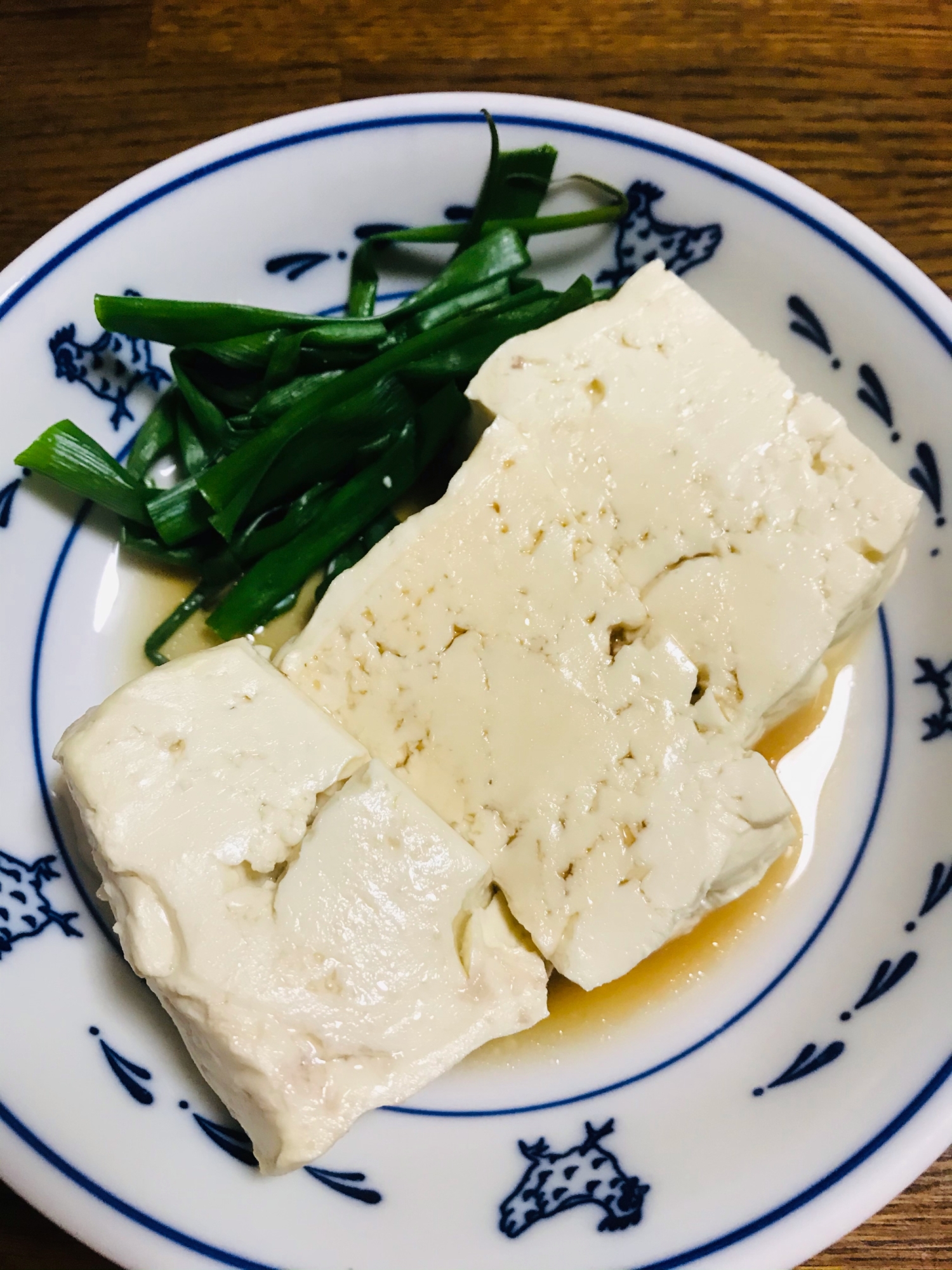 湯豆腐のネギ添え