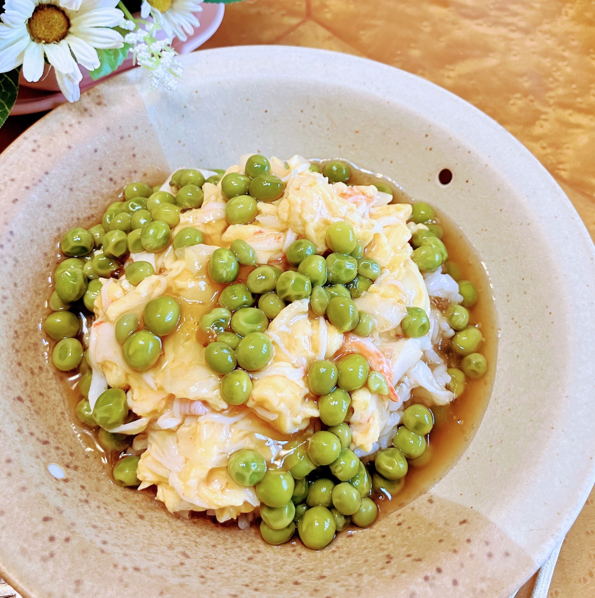 ふわぷち食感〜グリンピースの天津飯〜