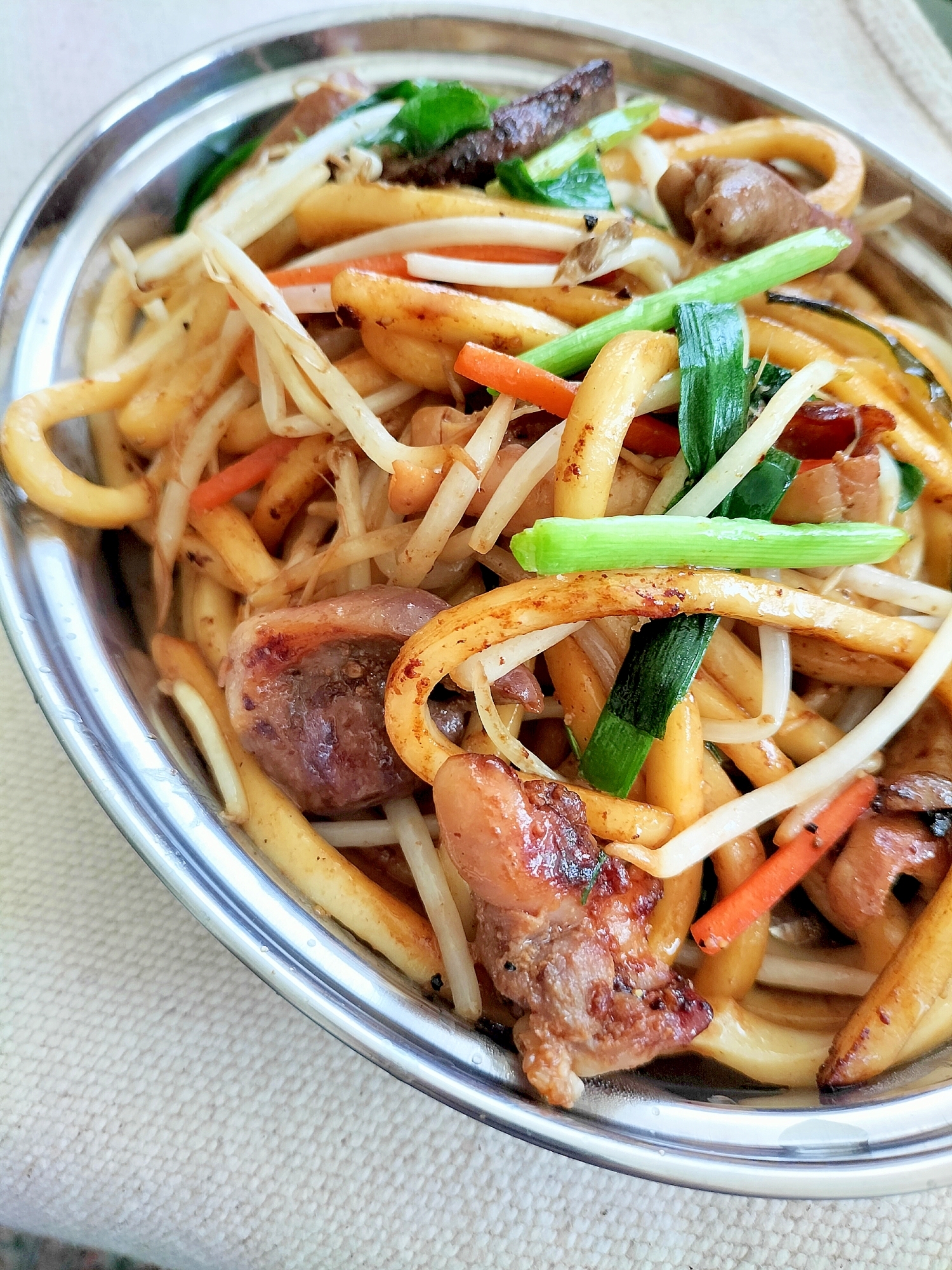 ホルモン焼きうどん♪