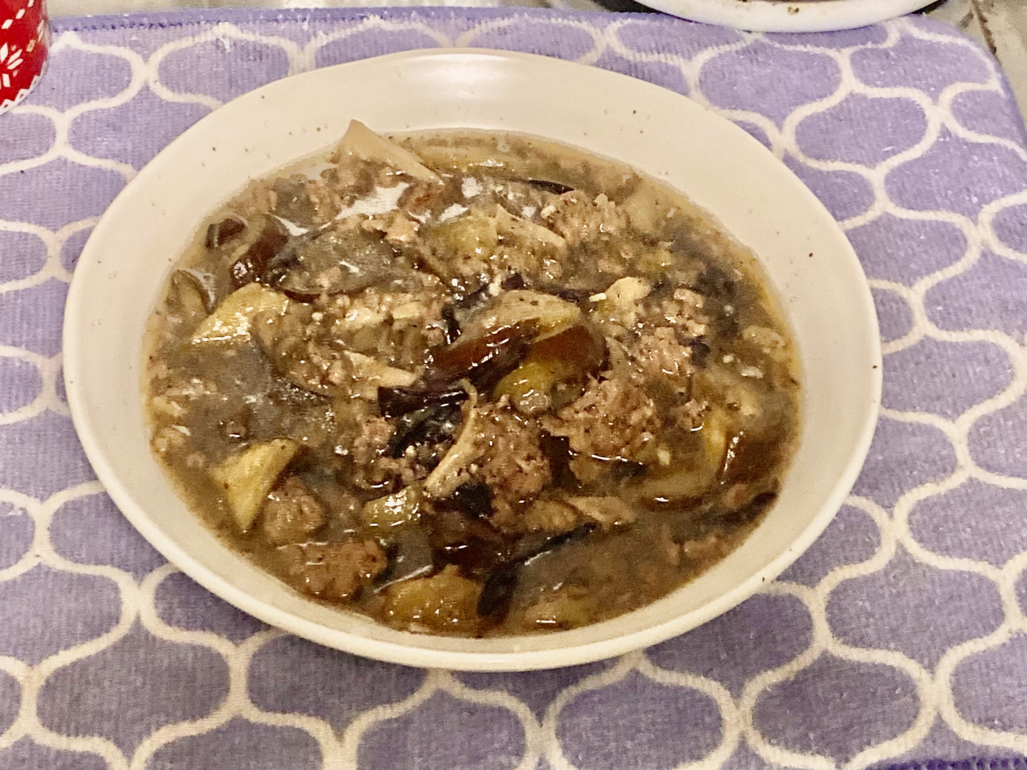 茄子とキノコの麻婆