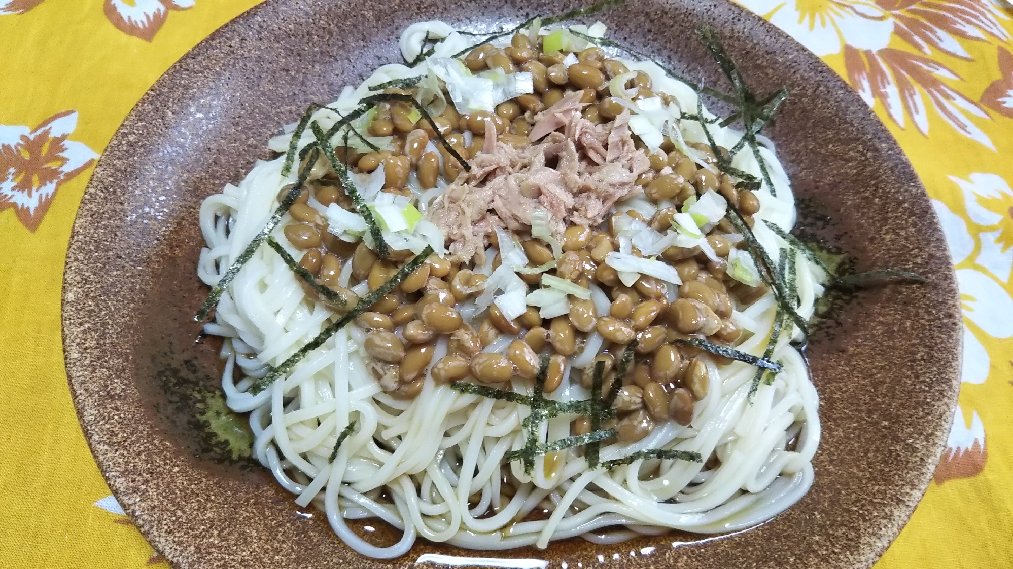 納豆とツナの冷や麦☆