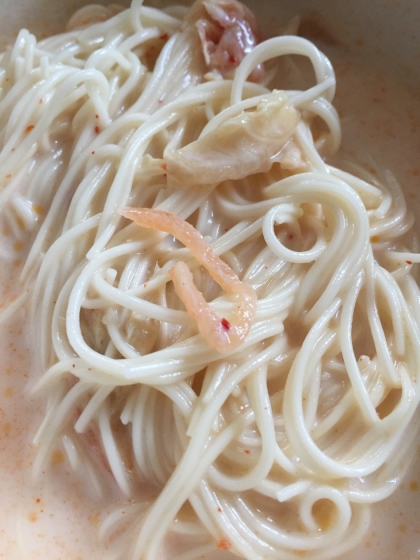 いつものそうめんをアレンジ！キムチ豆乳そうめん