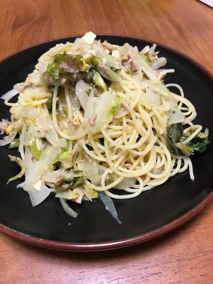 ツナとキャベツと玉ねぎのあっさりパスタ