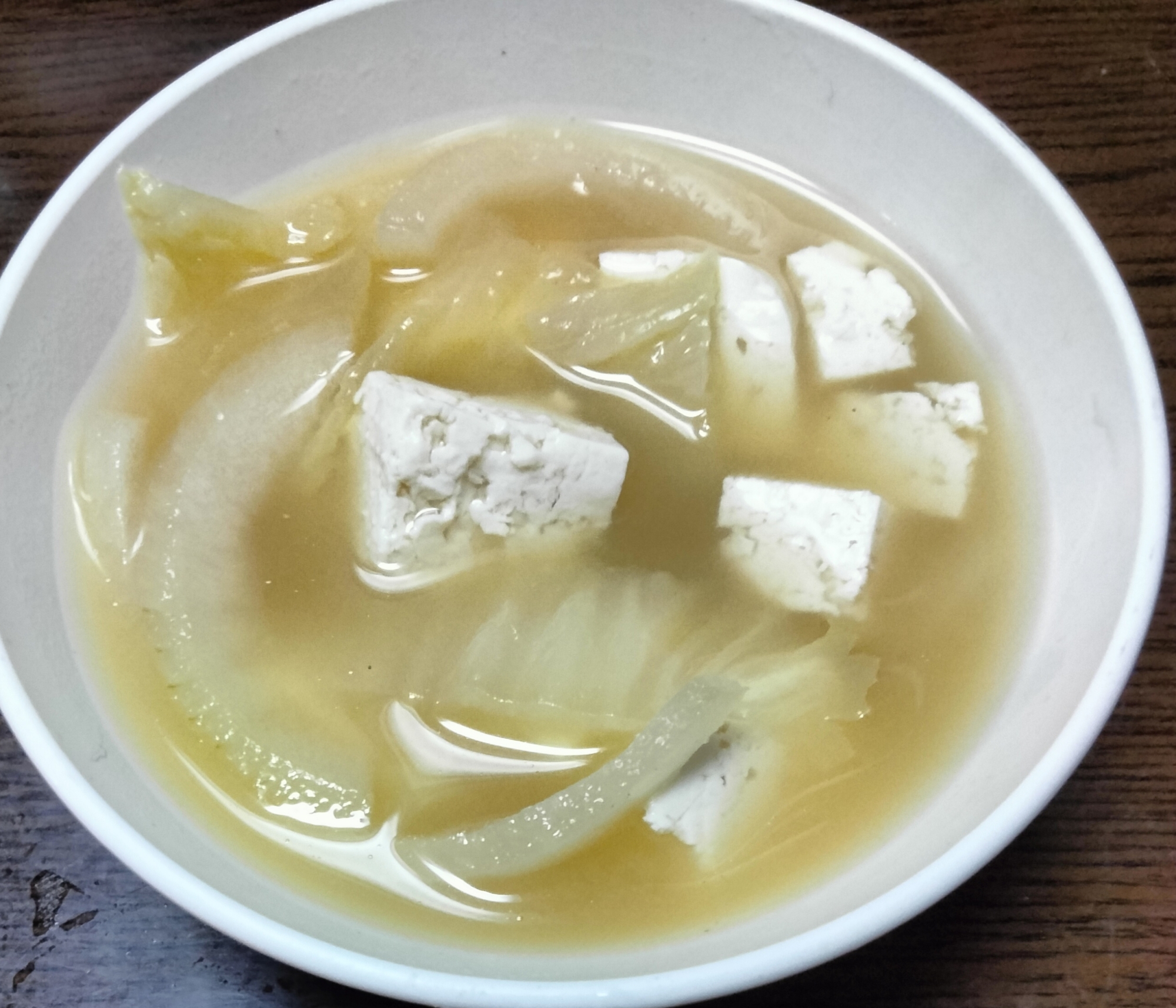 白菜玉ねぎ豆腐の味噌汁