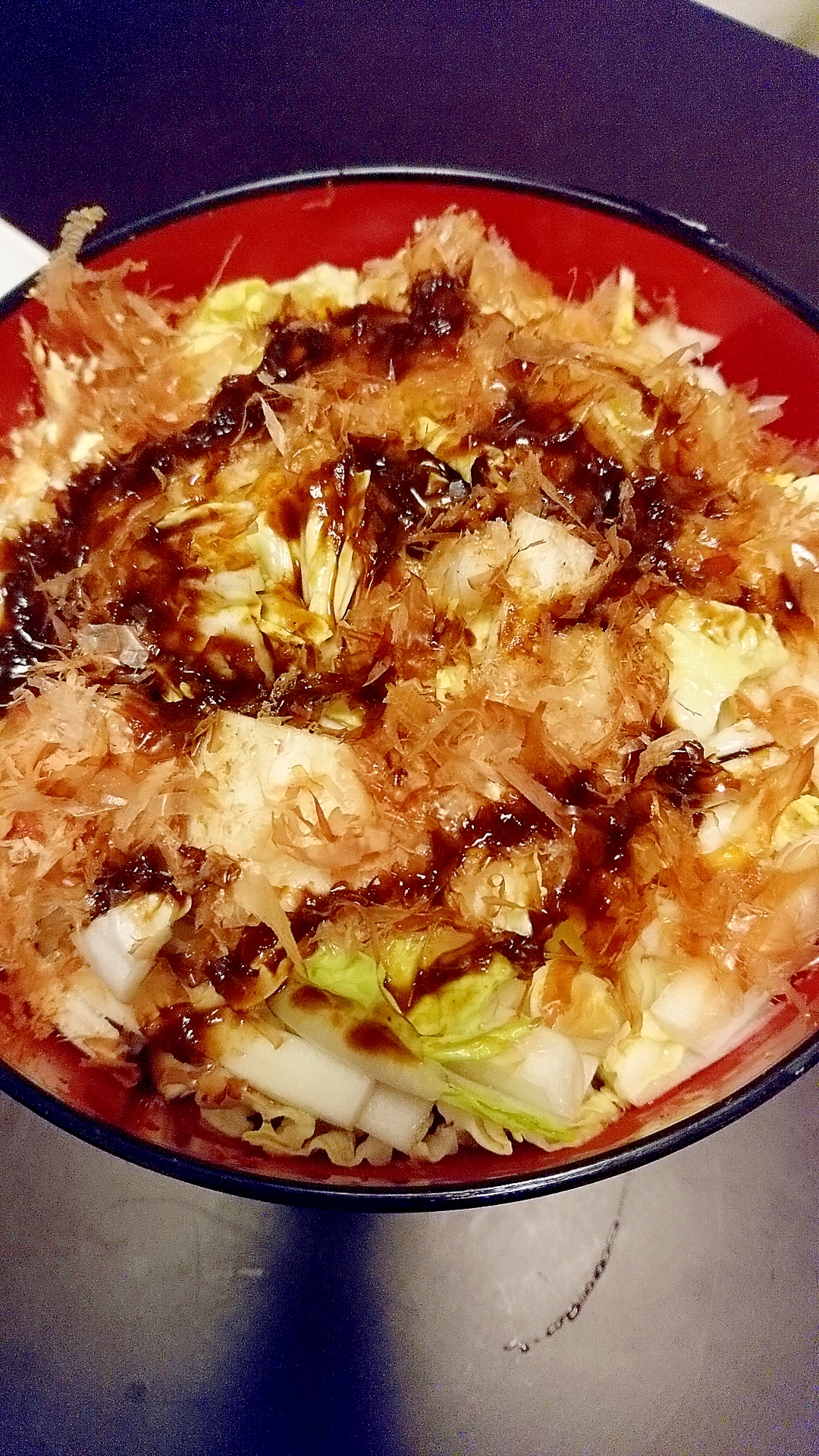 【レンチン料理】お好み焼き風白菜のサラダ