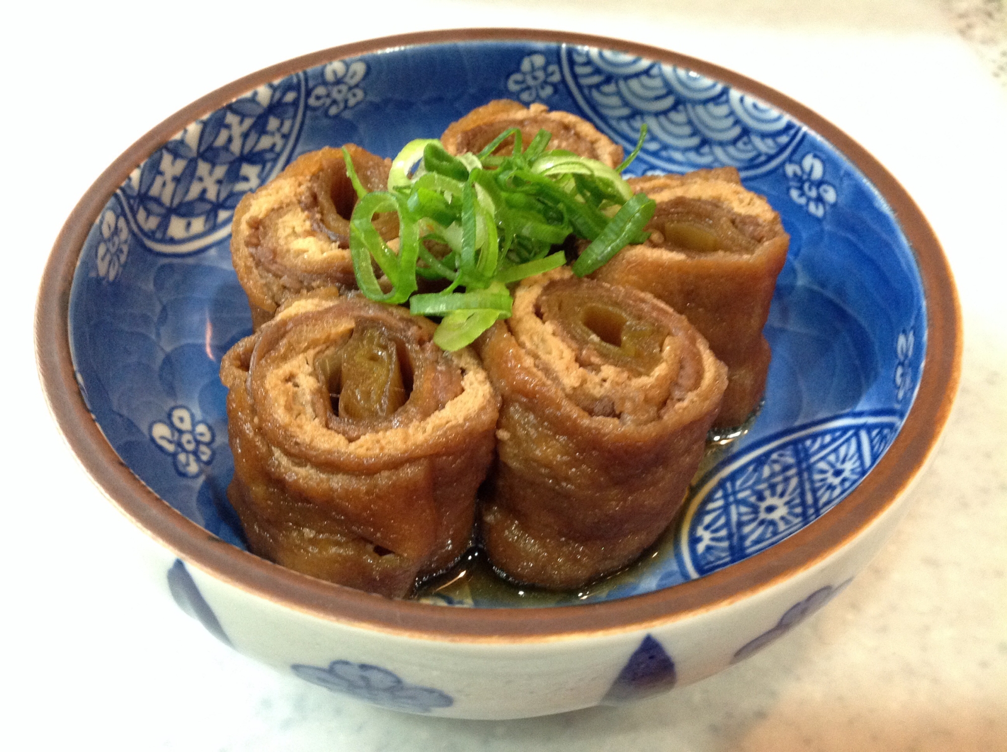 油揚げネギ肉巻きの含め煮〜すき焼き風味〜