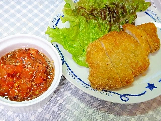 トマトマスタードソースのとんかつ レシピ 作り方 By Mint 楽天レシピ